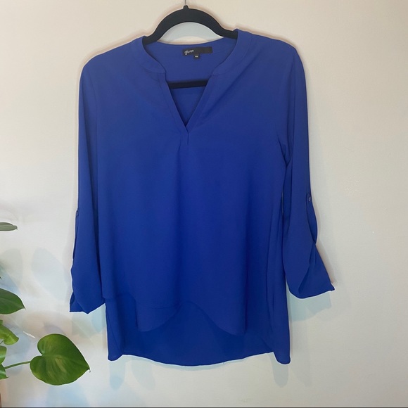 Gibson Royal Blue Long Sleeve V-Neck - Picture 4 of 10